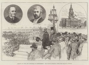 Opening of the New Townhall at Birkenhead, the Mayor Speaking from the Balcony Outside by Frank Watkins